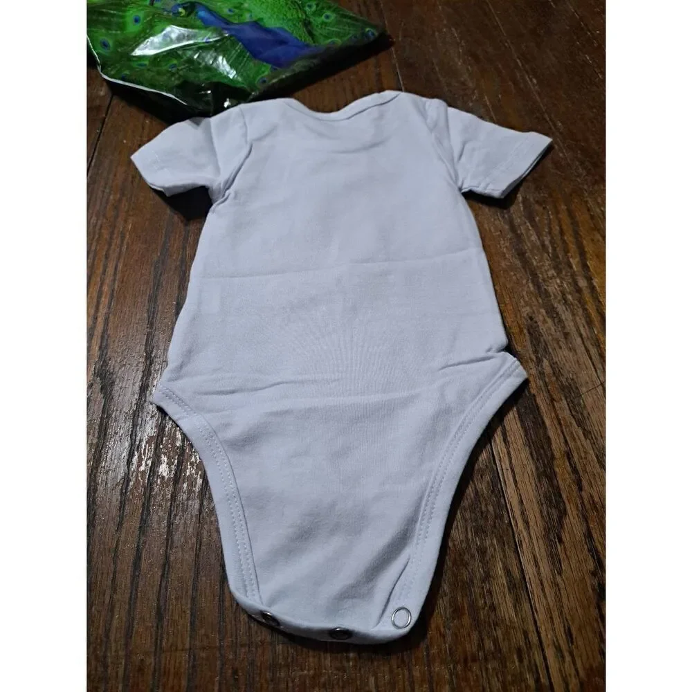 New 0-6 Month White Red Blue Made in America One Piece Bodysuit